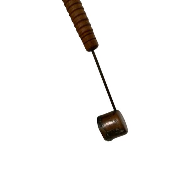 CANDLE SNUFFER-Wood and Copper-Vintage-Expandable-Tools-Antique Lighting - Picture 6 of 9